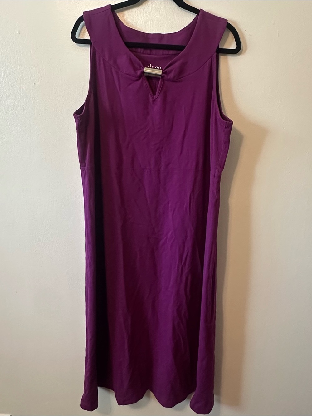 D&Co Denim and Company Long Purple Sleeveless Dress 1XL